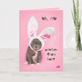 Cartão De Festividades Outra Cinza é Páscoa de Kitten ou Aniversário