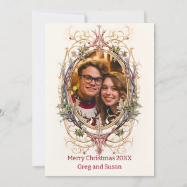 Cartão De Festividades Oval Decorativo Personalizado de Natal