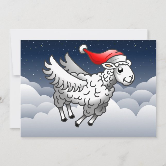 Cartão De Festividades Ovelha de Natal dos papais noeis (Frente)