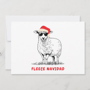 Cartão De Festividades Ovelha Fleece Navidad de Óculos de Sol