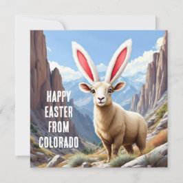 Cartão De Festividades Ovelhas-de-bico do Colorado com a orelha de um coe