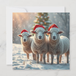 Cartão De Festividades Ovelhas de Natal
