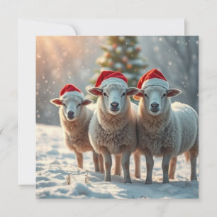Cartão De Festividades Ovelhas de Natal
