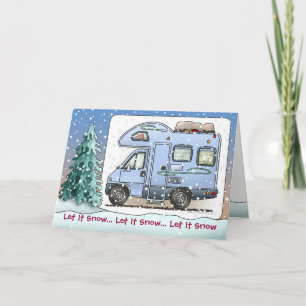 Cartão De Festividades Over Cab Camper RV Holiday Cards