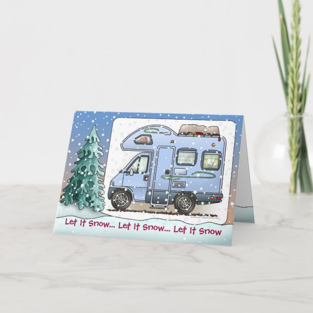 Cartão De Festividades Over Cab Camper RV Holiday Cards (Frente)