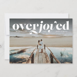Cartão De Festividades Overjoyed Christmas holiday newlywed photo card