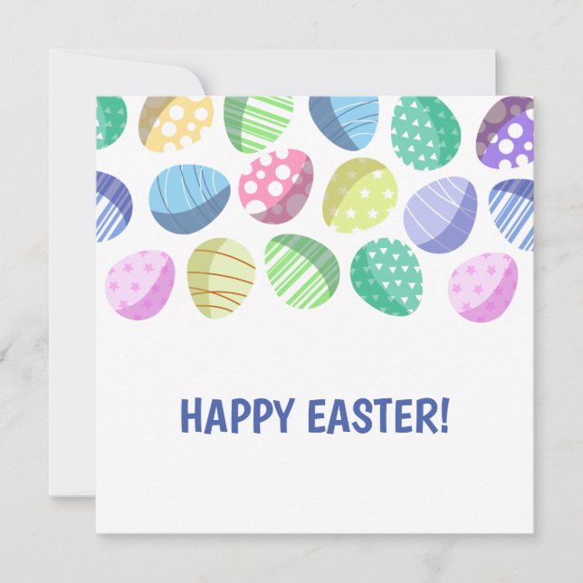 Cartão De Festividades Ovo de Páscoa Colorido (Frente)