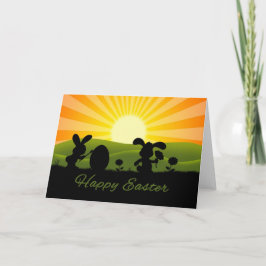 Cartão De Festividades Ovo De Pintura De Coelhinho De Páscoa Bonito