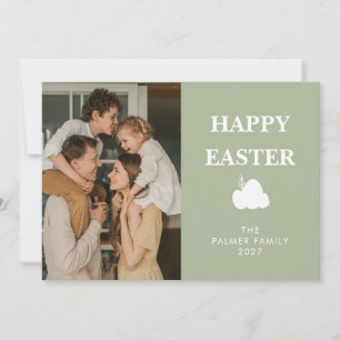 Cartão De Festividades Ovo Simples Elegante Feliz Páscoa Foto da Família
