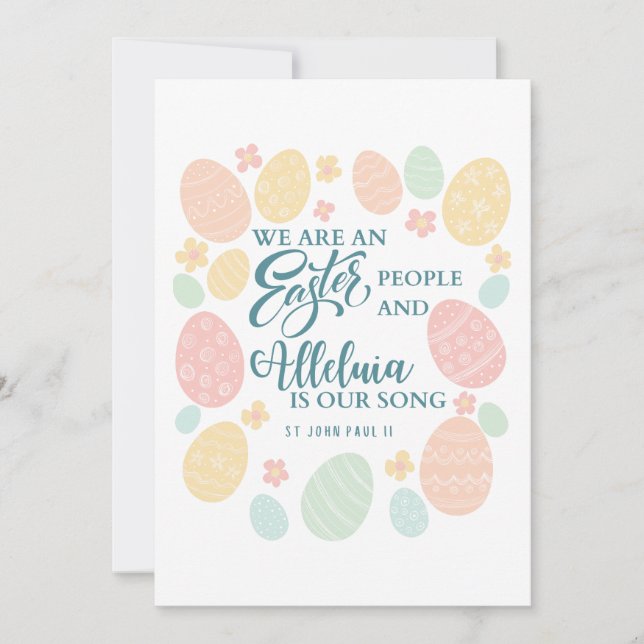 Cartão De Festividades Ovos de Felz pascoa aleluia (Frente)