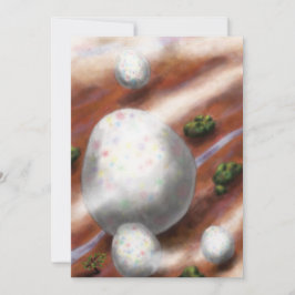 Cartão De Festividades Ovos de Páscoa artísticos flutuando acima da paisa