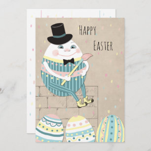 Cartão De Festividades Ovos de Páscoa bonitos e Besteira de Humpty