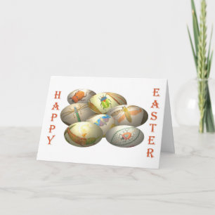 Cartão De Festividades Ovos de páscoa bordados