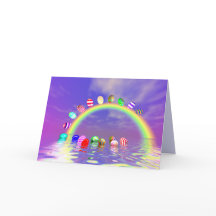 Ovos de Páscoa cavalgam em arco-íris