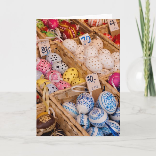 Cartão De Festividades Ovos de Páscoa Checos (Frente)