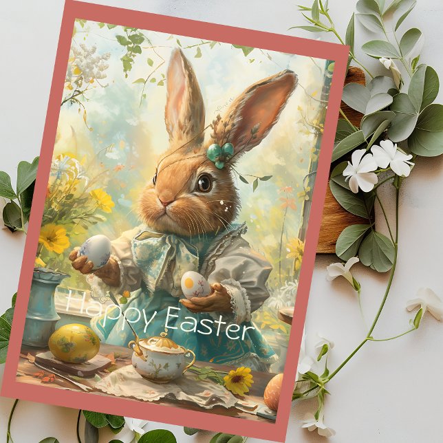 Cartão De Festividades Ovos de Páscoa de Coelho Fofo (Criador carregado)