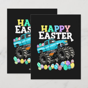 Cartão De Festividades Ovos de Páscoa do Caminhão Monstro Feliz Páscoa