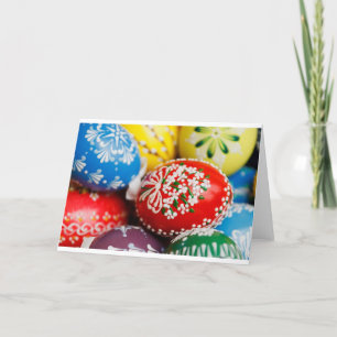 Cartão De Festividades Ovos de Páscoa Padrão de Feriado Colorido Arte de