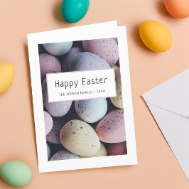 Cartão De Festividades Ovos de Páscoa Pastel Feliz Páscoa Família