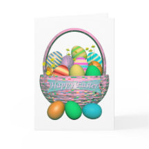 Ovos de Páscoa Pintados em Cesta