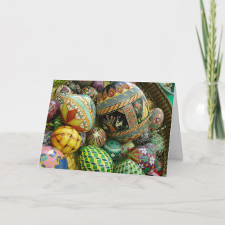 Cartão De Festividades Ovos de Páscoa Pysanky