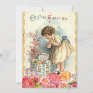 Cartão De Festividades Ovos de Páscoa Vintage Retro