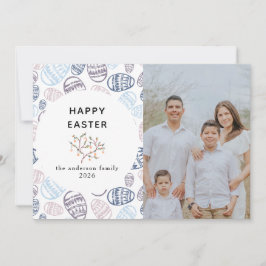 Cartão De Festividades Ovos em Aquarela Moderna Elegante Foto Feliz Pásco