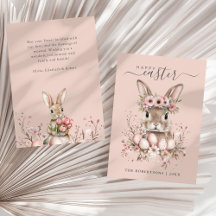 Ovos Florais De Páscoa De Boho Bonito Bunny Blush