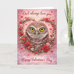 Cartão De Festividades Owl Always Love You: Dia dos Namorados da Coruja-d