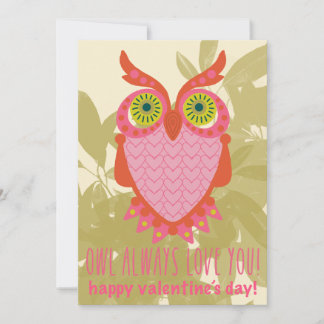 Cartão De Festividades OWL ALWAYS LOVE YOU Valentines card