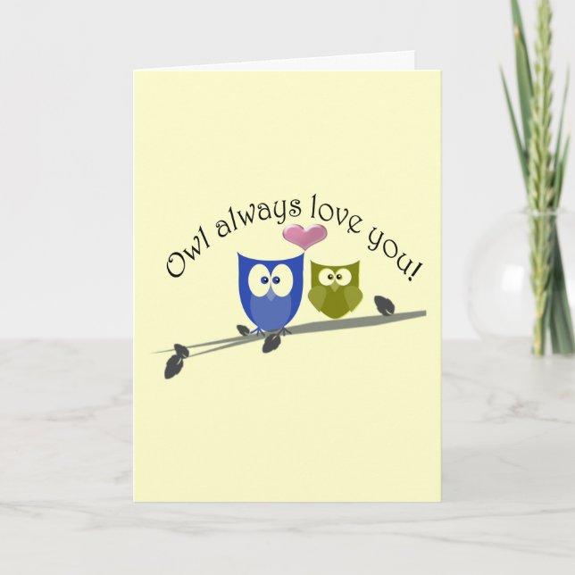Cartão De Festividades Owl always love you!  Valentine's Greeting Card (Frente)