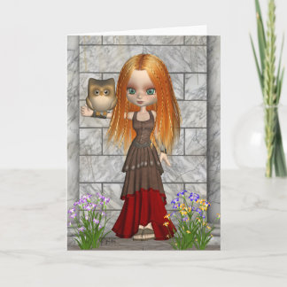 Cartão De Festividades Owl and Handmaiden Greeting Card