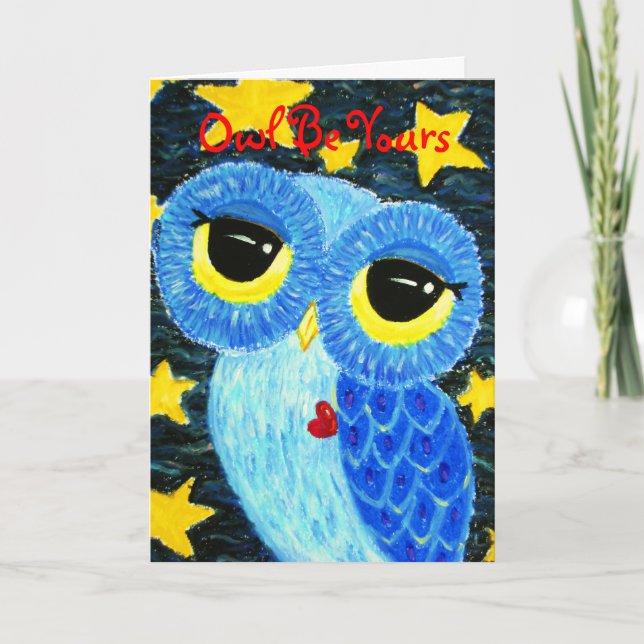 Cartão De Festividades Owl Be Yours Valentine's Day Card (Frente)
