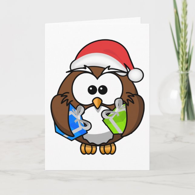 Cartão De Festividades Owl Christmas (Frente)