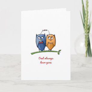 Cartão De Festividades Owl Love You Valentine's Day Card