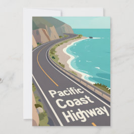 Cartão De Festividades Pacific Coast Highway Graphic Travel Art