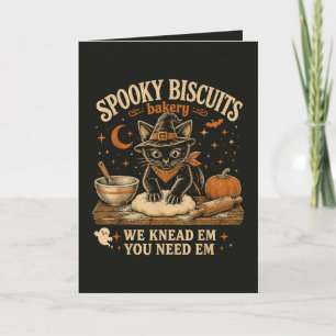 Cartão De Festividades Padaria de Biscoitos Assustadores Gato Preto Hallo