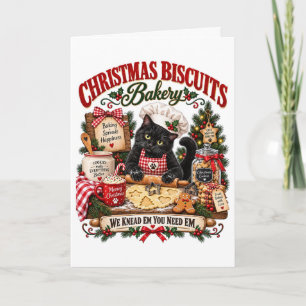 Cartão De Festividades Padaria de Biscoitos de Natal Gato Meowy Presente