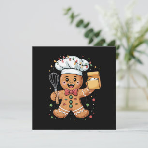 Cartão De Festividades Padeiro de Homem de Biscoito de Gengibre Fofo Nata