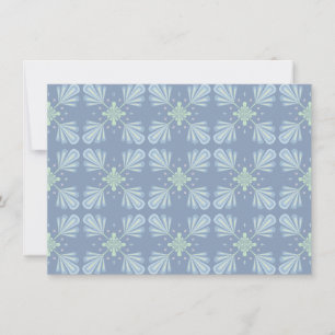 Cartão De Festividades Padrão Abstrato Floral Azul