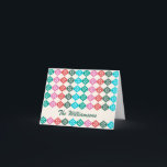 Cartão De Festividades Padrão Atômico do Mod do Médio Retroativo Personal<br><div class="desc">Retrorna o estilo de vintage meio século o padrão atômico moderno em verde,  vermelho e rosa,  personalizado com seu nome.</div>