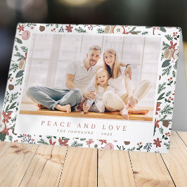 Cartão De Festividades Padrão Botânico da Folhagem Floral de Natal Modern