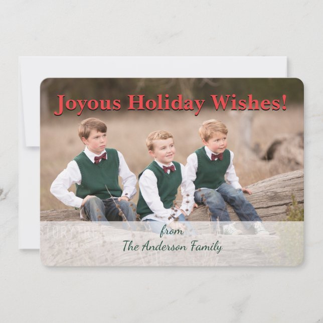 Cartão De Festividades Padrão Celta de Natal Holly Wreath Personalizado (Frente)