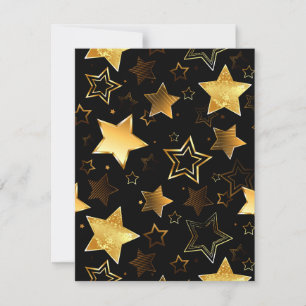 Cartão De Festividades Padrão contínuo com Estrelas Douradas