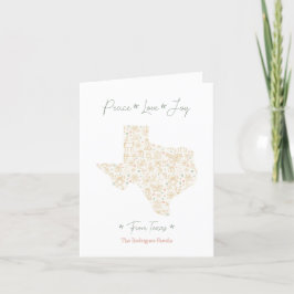 Cartão De Festividades Padrão de Arte de Linha do Texas Natal Ouro