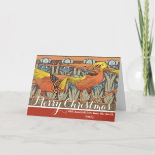 Cartão De Festividades Padrão de Ave da Natureza em Art Nouveau Francês A