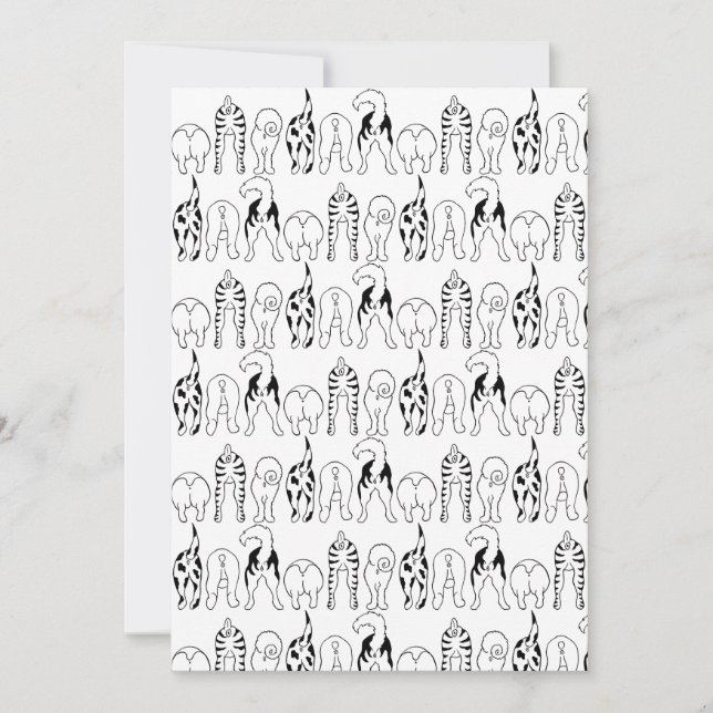 Cartão De Festividades Padrão de Bumbuns de cães (Frente)