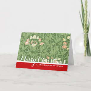 Cartão De Festividades Padrão de Ervilha-Doce William Morris Vintage Botâ