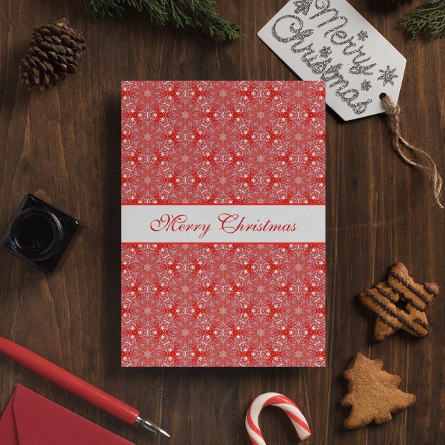 Cartão De Festividades Padrão de Estrela de Neve Personalizada de Natal V (Criador carregado)