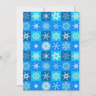 Cartão De Festividades Padrão de Flocos de Neve Azul
